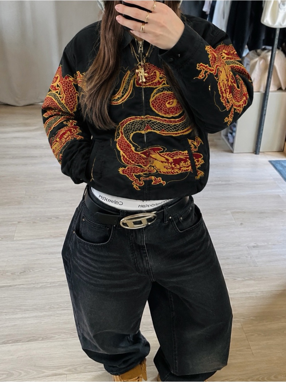 Supreme FW18 Dragon Work Jacket Black
